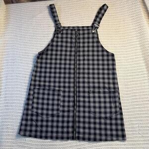 H&M Divided Plaid Zip-Front Pinafore Dress Size 10